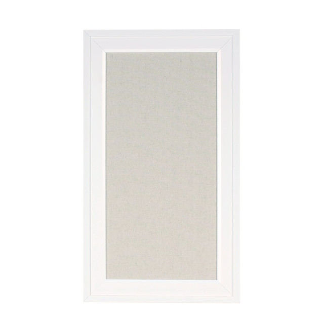 UNIEK INC. 209411 DesignOvations Bosc Non-Magnetic Framed Linen Fabric Pinboard, 13-1/2in x 23-1/2in, Gray, White Plastic Frame UNIEK INC. 209411 DesignOvations Bosc Non-Magnetic Framed Linen Fabric Pinboard, 13-1/2in x 23-1/2in, Gray, White Plastic Frame
