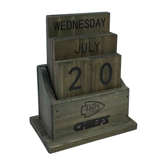 IMPERIAL INTERNATIONAL IMP  662-1006 Imperial NFL Wood Block Calendar, Kansas City Chiefs