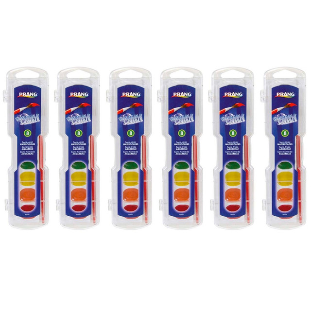 EDUCATORS RESOURCE DIX80525-6 Prang Semi-Moist Washable Watercolor Sets, 8 Colors Per Set, Pack Of 6 Sets EDUCATORS RESOURCE DIX80525-6 Prang Semi-Moist Washable Watercolor Sets, 8 Colors Per Set, Pack Of 6 Sets
