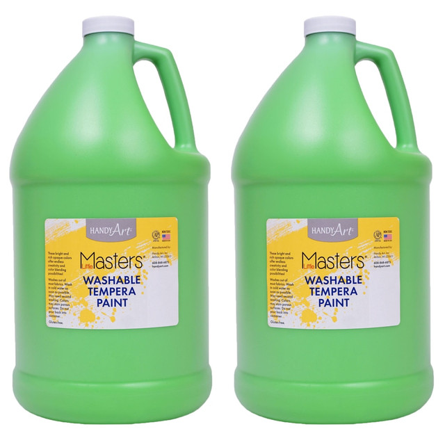EDUCATORS RESOURCE RPC214742-2 Handy Art Little Masters Tempera Paints, 128 Oz, Light Green, Pack Of 2 Paints