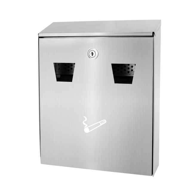 ADIR CORP. ALP490-01-SS Alpine All-In-1 Rectangular Steel Wall-Mounted Cigarette Disposal Station, 13inH x 10-1/2inW x 3-1/2inD, Stainless Steel ADIR CORP. ALP490-01-SS Alpine All-In-1 Rectangular Steel Wall-Mounted Cigarette Disposal Station, 13inH x 10-1/2inW x 3-1/2inD, Stainless Steel