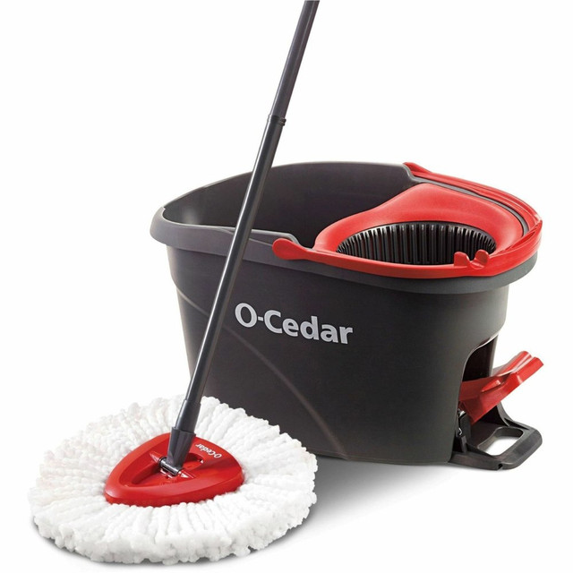 FREUDENBERG HOUSEHOLD PRODUCTS LP 148473 O-Cedar EasyWring Spin Mop & Bucket System - Red, Gray - 1 Each