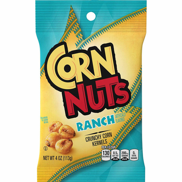 KRAFT HEINZ FOODS COMPANY GEN07311 Corn Nuts Ranch Crunchy Corn Kernels, 4 Oz, Pack Of 12 Snack Bags