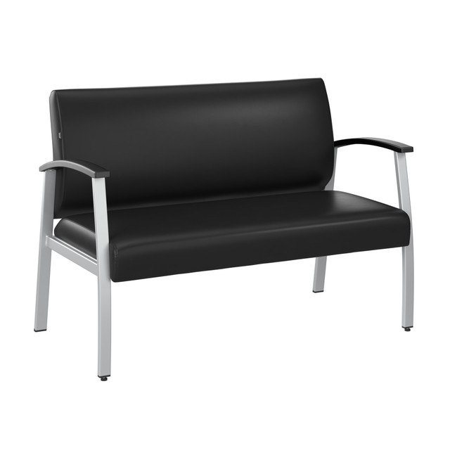BUSH INDUSTRIES INC. CH3903BVL-03 Bush Business Furniture Arrive Waiting Room Loveseat With Arms, Black, Standard Delivery