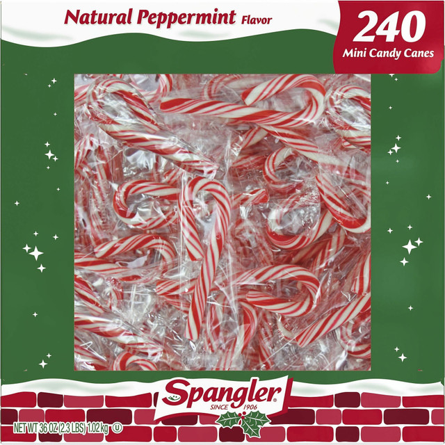 SPANGLER CANDY COMPANY 1120 Spangler Peppermint Candy Canes - Peppermint - Individually Wrapped, Gluten-free - 240 Box - 8 / Carton