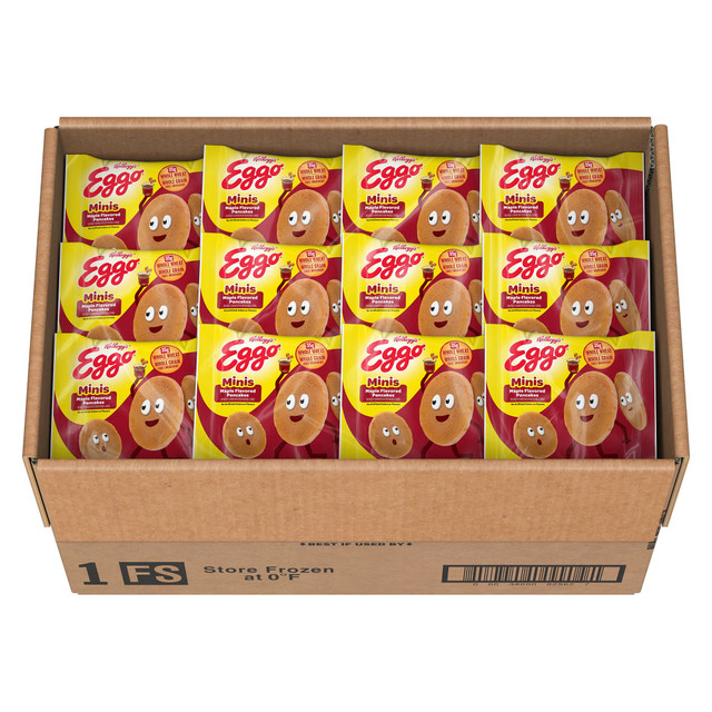 KELLOGGs 00038000925627 Eggo Bites Mini Pancakes, Maple, 3.03 Oz, Box Of 72 Mini Pancakes