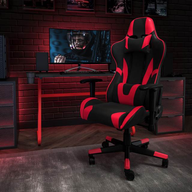 FLASH FURNITURE BLNX20RSG1030RD  Gaming Desk And Reclining Chair Set With Cup Holder And Headphone Hook, Red