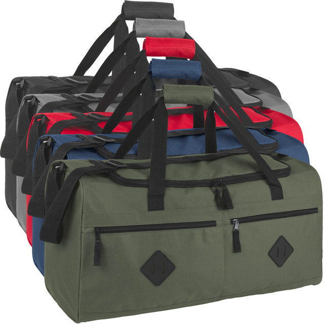 A.D. SUTTON & SONS/PACESETTER 9908AST1Q24 Trailmaker Duffel Bags, 12inH x 24inW x 11-1/2inD, Assorted Colors, Set Of 24 Duffel Bags A.D. SUTTON & SONS/PACESETTER 9908AST1Q24 Trailmaker Duffel Bags, 12inH x 24inW x 11-1/2inD, Assorted Colors, Set Of 24 Duffel Bags