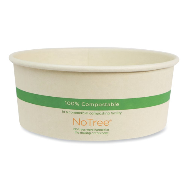 Use these World Centric NoTree Wide Paper Bowls to let customers enjoy soup, salad and more. The wide bowls are made using sugarcane bagasse and bamboo and are great for hot or cold dishes.  Can handle hot and cold food.  Made from sugarcane bagasse and bamboo for an eco-conscious alternative.  Bio-lining is made from plants and creates a barrier against moisture.  Freezer and microwave safe.