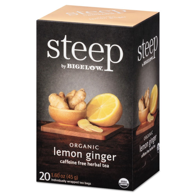 R. C. BIGELOW, INC. RCB17704 Bigelow Steep Tea, Lemon Ginger, 1.6 Oz, Box Of 20 Tea Bags R. C. BIGELOW, INC. RCB17704 Bigelow Steep Tea, Lemon Ginger, 1.6 Oz, Box Of 20 Tea Bags