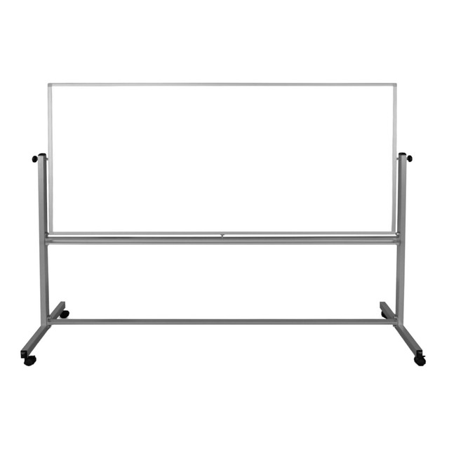 H. WILSON/ LUXOR FURNITURE MB9640WW Luxor Double-Sided Magnetic Mobile Dry-Erase Whiteboard, 40in x 96in, Aluminum Frame