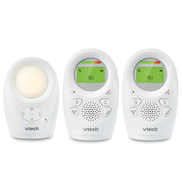 VTECH HOLDINGS LTD DM1211-2 VTech Digital Audio Baby Monitor With Enhanced Range And 2 Parent Units, 1.93inH x 8.4inW x 4.32inD, White