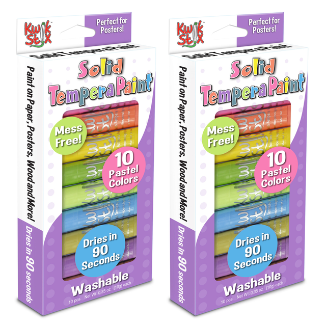EDUCATORS RESOURCE TPG680-2 The Pencil Grip Kwik Stix Solid Tempera Paint Sticks, 10 mL, Pastel, Pack Of 10 Sticks, Set Of 2 Packs EDUCATORS RESOURCE TPG680-2 The Pencil Grip Kwik Stix Solid Tempera Paint Sticks, 10 mL, Pastel, Pack Of 10 Sticks, Set Of 2 Packs