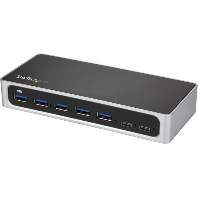 WIDE OPERATING SYSTEM COMPATIBILITY: USB C laptop/desktop hub is OS Independent, driverless setup, supporting major operating systems including Windows, macOS, Linux, iPadOS, Chrome OS and Android  SELF-POWERED USB HUB: Includes external 12V 4A universal power adapter (NA, EU, UK, JP, AU/NZ) & a dedicated power switch for easy power toggling of all connected downstream devices to conserve energy  SPEEDS UP TO 5Gbps: USB 3.0 SuperSpeed 5Gbps (USB 3.1 Gen 1 / USB 3.2 Gen 1) shared with all downstream devices, supports thumb drives, data storage devices, keyboards, mice, web cams, headsets  FAST CHARGE PORT WITH BC 1.2: Power up to 1.5A (7.5W) features a standalone Dedicated Charging Port (DCP) for hostless charging or works as a Charging Downstream Port (CDP) for data and charging  7 PORT USB C HUB: From a USB 3.0 (Gen 1) 5Gbps Type-C host port, add 5x USB-A and 2x USB-C ports; Backwards compatible with USB 2.0/1.1; Includes 3.3ft (1m) USB-C host cable; Thunderbolt 3 Compatible