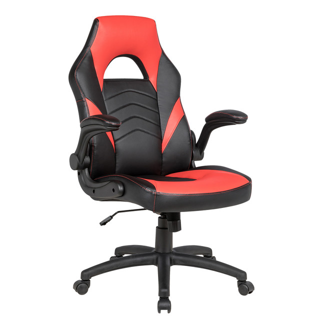 MEGAGOODS, INC. 995120171M Elama Faux Leather High-Back Adjustable Office Task Chair, Black/Red MEGAGOODS, INC. 995120171M Elama Faux Leather High-Back Adjustable Office Task Chair, Black/Red