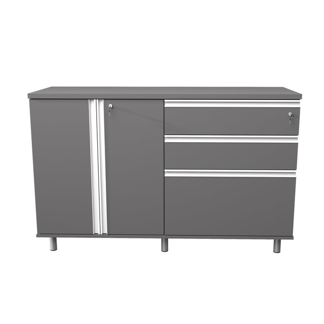 INVAL AMERICA, INC. GM-6040 Inval Ordnung 35inW Garage Storage Cabinet, Gray/Aluminum