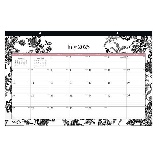 BLUE SKY THE COLOR OF IMAGINATION LLC 130617-A26 2025-2026 Blue Sky Monthly Desk Pad Planning Calendar, 17in x 11in, Analeis, July 2025 To June 2026, 151719