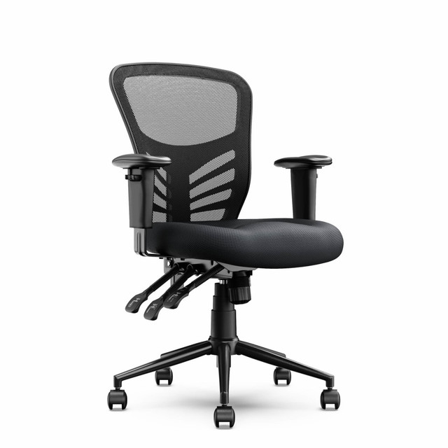 LIVING STYLE PTE LIMITED CCHR10002A Click365 Flow Ergonomic Mesh Mid-Back Office Task Chair, Black
