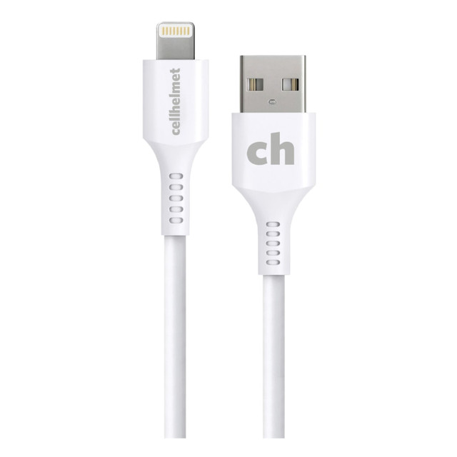CELLHELMET CABLE-LIGHT-A-3-R-W  Charge And Sync USB-A To Lightning Round Cable, 3ft, White