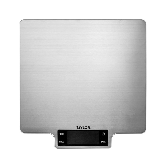 LIFETIME BRANDS INC. 3907 Taylor Precision Products Large-Platform High-Capacity Kitchen Scale, 13/16in x 9-1/2in, Silver
