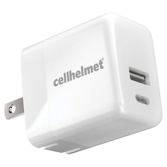 CELLHELMET WALL-PD-20W-A-C  20-Watt Dual Wall Charger With USB And USB-C Ports, White