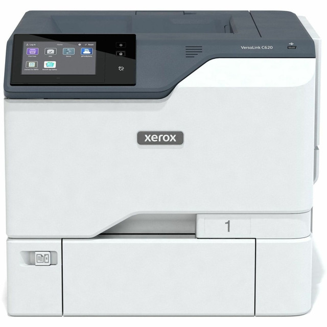 SMART AND SECURE: Xerox comprehensive security, built to support Zero Trust, proactively protects data and devices by stopping threats. Xerox integration with Cisco Identity Service Engine ensures only authorized printers are connected to the network.  COMPACT WITHOUT COMPROMISE: Big capability and performance doesnT mean a big printer. The VersaLink C620 has a compact footprint for its class, giving back valuable office space and fitting just about anywhere you need it to.  EASE OF USE AS STANDARD: Right from set-up, the VersaLink C620 is designed to keep teams working with easy connectivity from virtually any device. Xerox Easy Assist App provides quick guided installation, ongoing management, and self-support services.  SUSTAINABLE CHOICE: This printer meets the highest energy efficiency standards including EPEAT, Blue Angel and ENERGY STAR.  SPEED WITH RELIABILITY: The VersaLink C620 is built to process fast print jobs, and support high print volumes without delay or hassle. Plus, users can access cloud repositories from the printer touchscreen so they can quickly print and go.  This product is heavy and/or oversized and may need more than one person to handle.