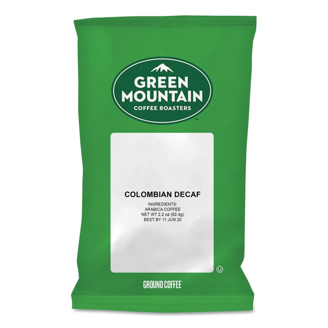 GREEN MOUNTAIN COFFEE ROASTERS, INC. 5531 Green Mountain Coffee Colombian Decaf Coffee Fraction Packs, 2.2 Oz, Case Of 50 Packs GREEN MOUNTAIN COFFEE ROASTERS, INC. 5531 Green Mountain Coffee Colombian Decaf Coffee Fraction Packs, 2.2 Oz, Case Of 50 Packs
