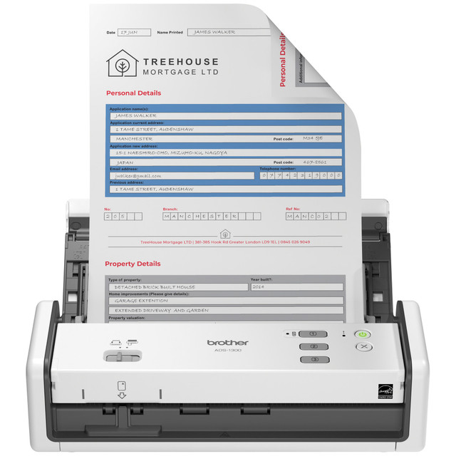 BROTHER INTL CORP ADS-1300 Brother Compact Desktop Scanner, ADS-1300 BROTHER INTL CORP ADS-1300 Brother Compact Desktop Scanner, ADS-1300