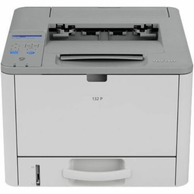 RICOH OF AMERICA INC. 434055 Ricoh 132 p Desktop Wired Laser Printer - Monochrome - 34 ppm Mono - 1200 x 1200 dpi Print - 300 Sheets Input - Ethernet - 35000 Pages Duty Cycle - Plain Paper Print - Fast Ethernet - USB