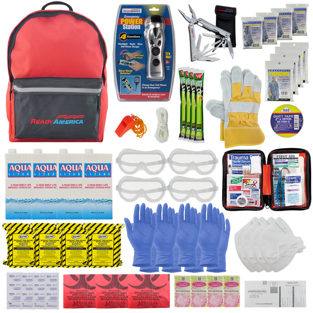 READY AMERICA 70385 4-Person 3-Day Deluxe Emergency Backpack READY AMERICA 70385 4-Person 3-Day Deluxe Emergency Backpack
