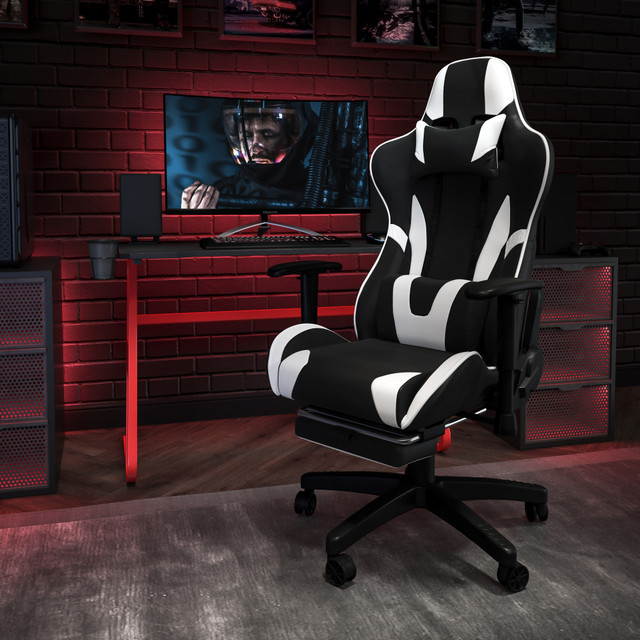 FLASH FURNITURE BLNX30RSG1030BK Gaming Desk And Reclining Chair Set With Cup Holder And Headphone Hook, Black FLASH FURNITURE BLNX30RSG1030BK Gaming Desk And Reclining Chair Set With Cup Holder And Headphone Hook, Black
