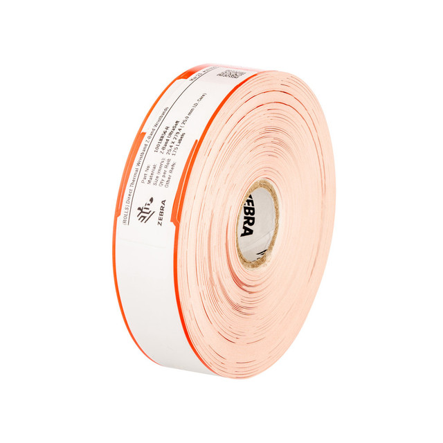 HOT ON THE SPOT 10015355K2PK-OD Zebra Technologies Direct Thermal Z-Band UltraSoft Wristbands, 11in x 1in, White, 175 Wristbands Per Roll, Pack Of 12 Rolls