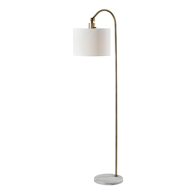 ADESSO INC 3829-21 Adesso Meredith Floor Lamp, 59inH, White/Antique Brass ADESSO INC 3829-21 Adesso Meredith Floor Lamp, 59inH, White/Antique Brass