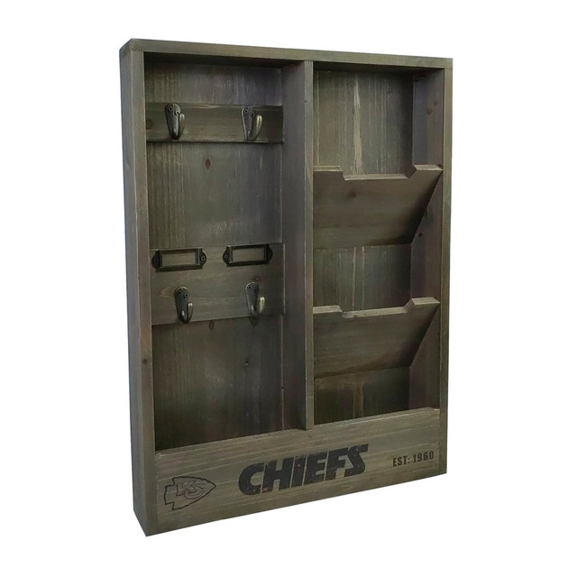 IMPERIAL INTERNATIONAL IMP 663-1006 Imperial NFL Wall Mounted Wood Organizer, 19inH x 14-1/4inW x 2-3/4inD, Kansas City Chiefs IMPERIAL INTERNATIONAL IMP 663-1006 Imperial NFL Wall Mounted Wood Organizer, 19inH x 14-1/4inW x 2-3/4inD, Kansas City Chiefs