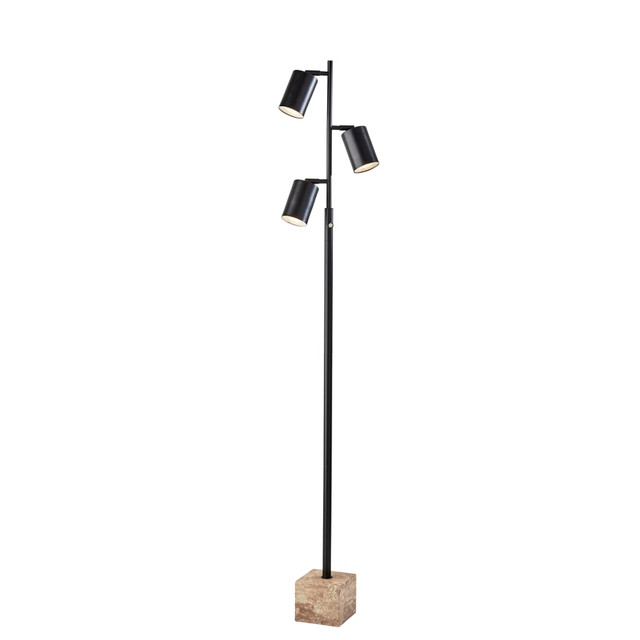 ADESSO INC 3967-01 Adesso Rutherford LED Tree Lamp, 64inH, Black/Travertine ADESSO INC 3967-01 Adesso Rutherford LED Tree Lamp, 64inH, Black/Travertine