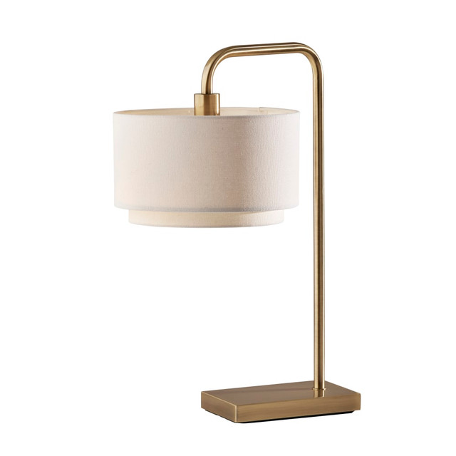 ADESSO INC 5194-21 Adesso Brinkley Table Lamp, 25inH, White/Antique Brass ADESSO INC 5194-21 Adesso Brinkley Table Lamp, 25inH, White/Antique Brass