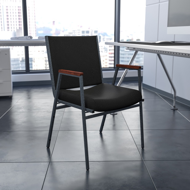 FLASH FURNITURE XU60154BK HERCULES Series Stack Accent Chair With Arms, Black Patterned Fabric/Silvervein Frame FLASH FURNITURE XU60154BK HERCULES Series Stack Accent Chair With Arms, Black Patterned Fabric/Silvervein Frame