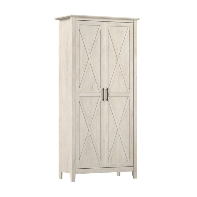 BUSH INDUSTRIES INC. KWS266LW-03 Bush Furniture Key West 32inW Tall Storage Cabinet with Doors and Shelves, Linen White Oak, Standard Delivery BUSH INDUSTRIES INC. KWS266LW-03 Bush Furniture Key West 32inW Tall Storage Cabinet with Doors and Shelves, Linen White Oak, Standard Delivery