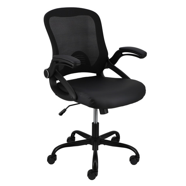 MEGAGOODS, INC. 995120160M Elama Mesh/Fabric Mid-Back Adjustable Office Task Chair, 37-5/8inH, Black MEGAGOODS, INC. 995120160M Elama Mesh/Fabric Mid-Back Adjustable Office Task Chair, 37-5/8inH, Black