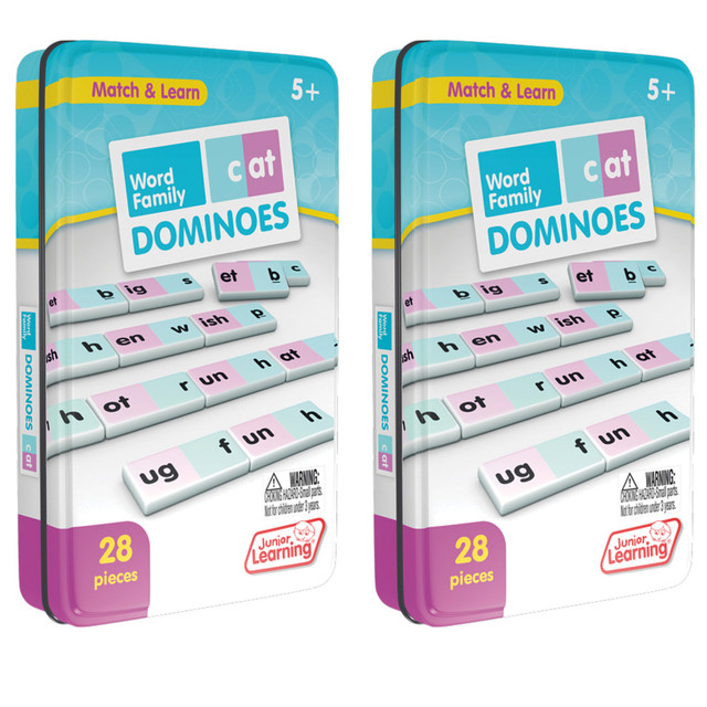 EDUCATORS RESOURCE JRL480-2 Junior Learning Word Family Dominoes, 2 Sets