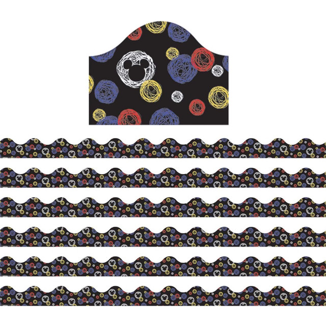 EDUCATORS RESOURCE EU-845222-6 Eureka Deco Trim Packs, 37' x 2-1/4in, Mickey Color Pop! Primary Colors, Set Of 6 Packs