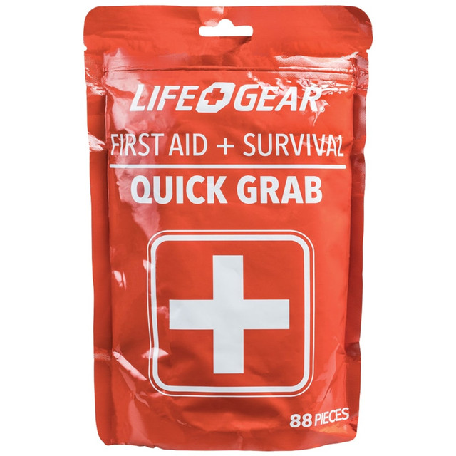 DORCY INTERNATIONAL INC. 41-3819 Life+Gear Quick Grab First Aid & Survival Kit, 9-15/16inH x 6-5/16inW x 5-1/2inD, Red, Set Of 88 Pieces DORCY INTERNATIONAL INC. 41-3819 Life+Gear Quick Grab First Aid & Survival Kit, 9-15/16inH x 6-5/16inW x 5-1/2inD, Red, Set Of 88 Pieces