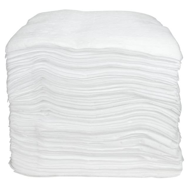 THE TRANZONIC COMPANIES OS-SRB-PWV Hospeco TaskBrand Oil Only Sorbent Pads, 15in x 18in, White, Light Duty, Melt Blown, Bale Of 200 Pads