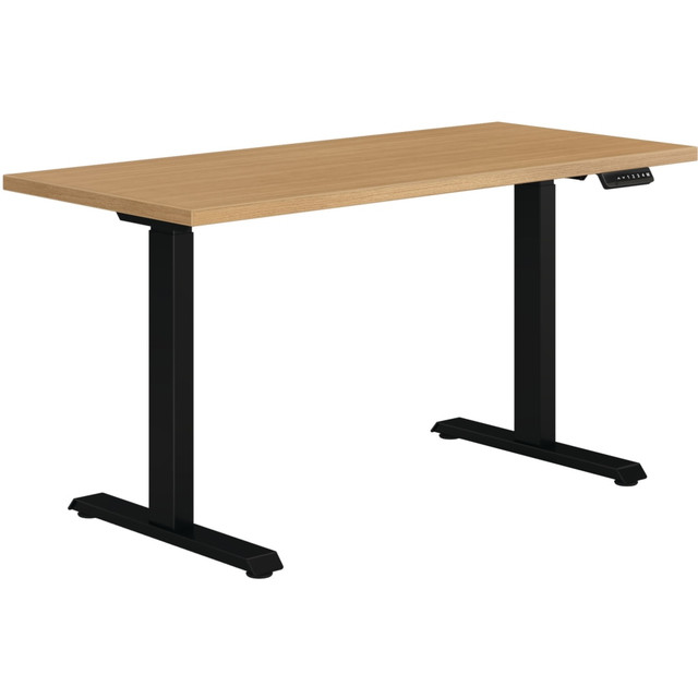 HON HONHABBLKNR2454 Coze Worksurface With Coordinate Height-Adjustable Base, 54inW, Natural Recon/Black HON HONHABBLKNR2454 Coze Worksurface With Coordinate Height-Adjustable Base, 54inW, Natural Recon/Black