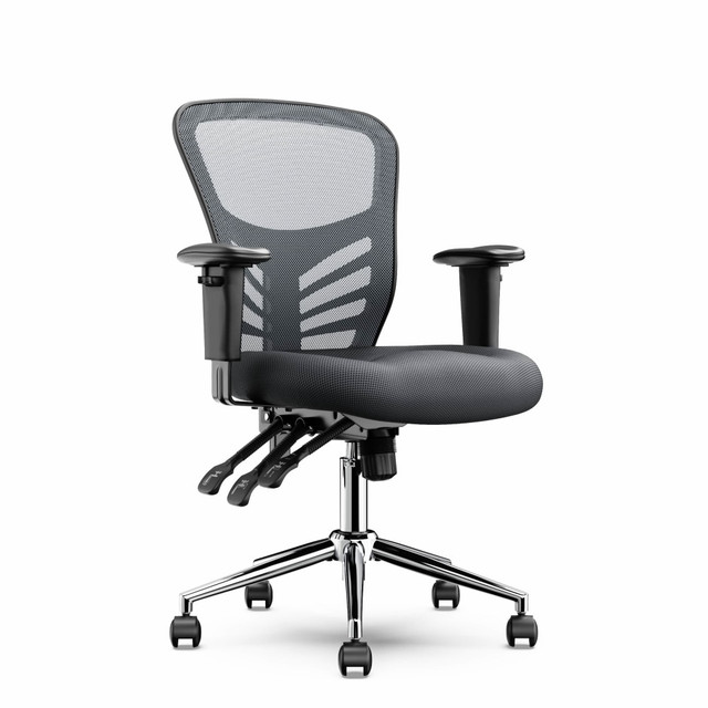 LIVING STYLE PTE LIMITED CCHR10002B Click365 Flow Ergonomic Mesh Mid-Back Office Task Chair, Gray LIVING STYLE PTE LIMITED CCHR10002B Click365 Flow Ergonomic Mesh Mid-Back Office Task Chair, Gray