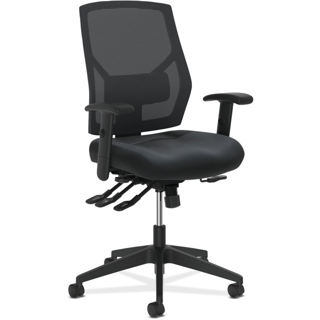 HNI CORPORATION HVL582.SB11.T HON Crio Ergonomic Leather High-Back Task Chair With Asynchronous Control, Black