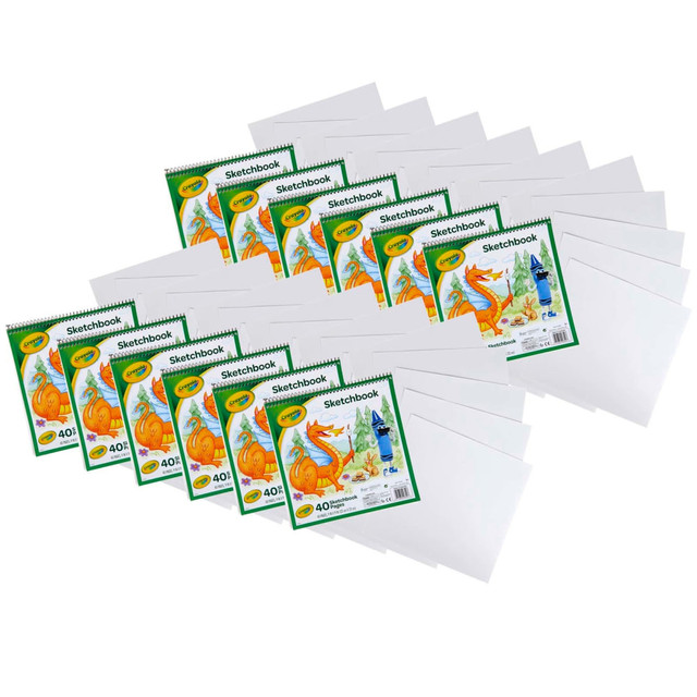 EDUCATORS RESOURCE BIN993404-12 Crayola Kids Sketchbooks, 9in x 9in, White, Pack Of 12 Sketchbooks