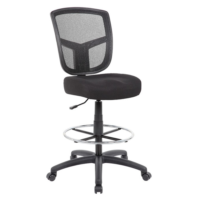 NORSTAR OFFICE PRODUCTS INC. B16020 Boss Office Products Contract Mesh Armless Drafting Stool With Back, Black