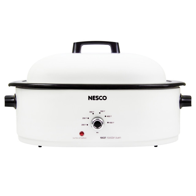 METAL WARE CORP. MWR18-14 NESCO 18-Qt 1,450-Watt Portable Slow Cooker With Porcelain Cookwell, White