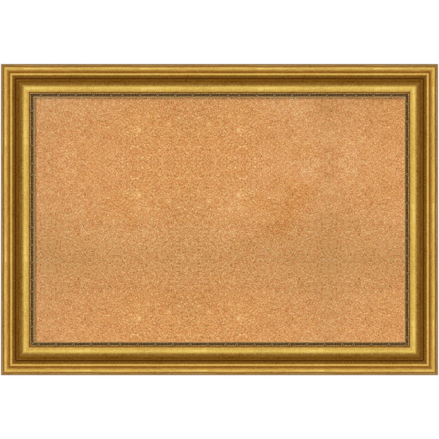 UNIEK INC. A42705383232 Amanti Art Non-Magnetic Cork Bulletin Board, 42in x 30in, Natural, Parlor Gold Plastic Frame UNIEK INC. A42705383232 Amanti Art Non-Magnetic Cork Bulletin Board, 42in x 30in, Natural, Parlor Gold Plastic Frame